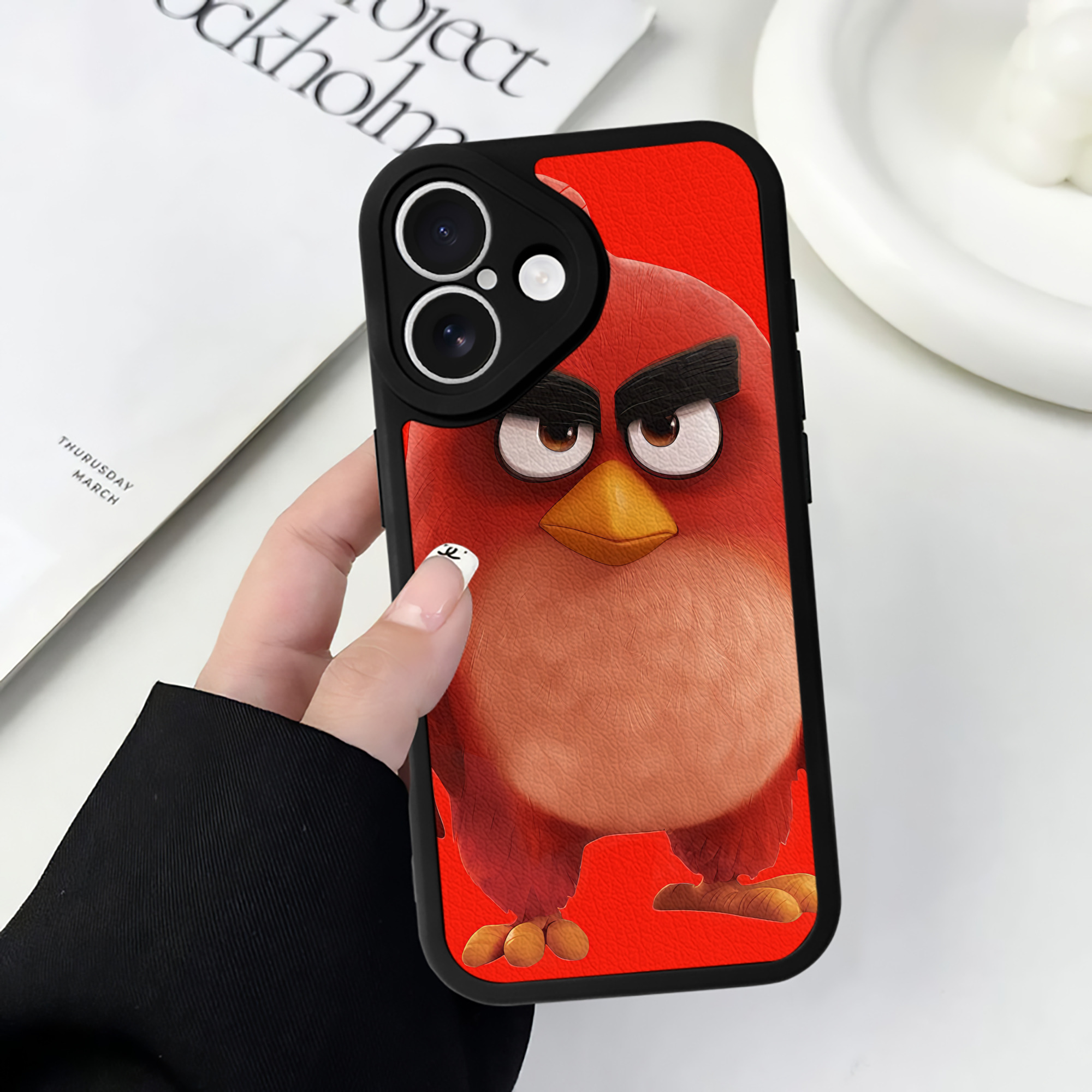 （画像用） Angry Birds アングリーバード 【iPhone 16シリーズ対応】シリコンスマホケース（レザー調） 材質：シリコン